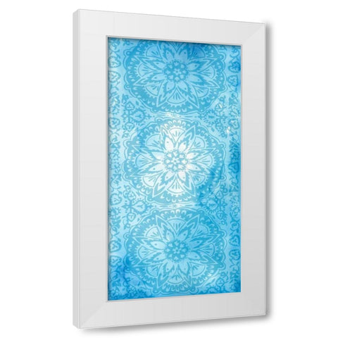 Cobalt Deco Panel II White Modern Wood Framed Art Print by Zarris, Chariklia