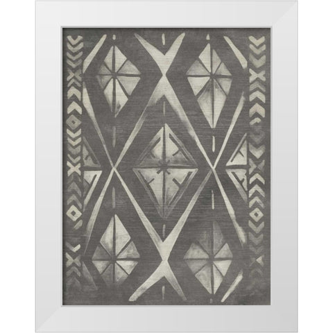 Mudcloth Patterns I White Modern Wood Framed Art Print by Vess, June Erica
