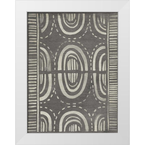 Mudcloth Patterns II White Modern Wood Framed Art Print by Vess, June Erica