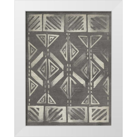 Mudcloth Patterns III White Modern Wood Framed Art Print by Vess, June Erica