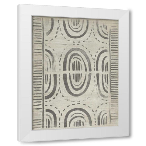 Mudcloth Patterns VI White Modern Wood Framed Art Print by Vess, June Erica