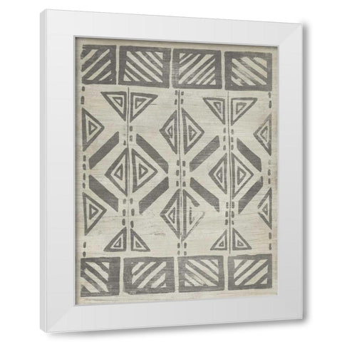 Mudcloth Patterns VII White Modern Wood Framed Art Print by Vess, June Erica