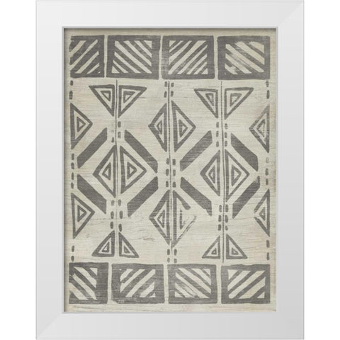 Mudcloth Patterns VII White Modern Wood Framed Art Print by Vess, June Erica