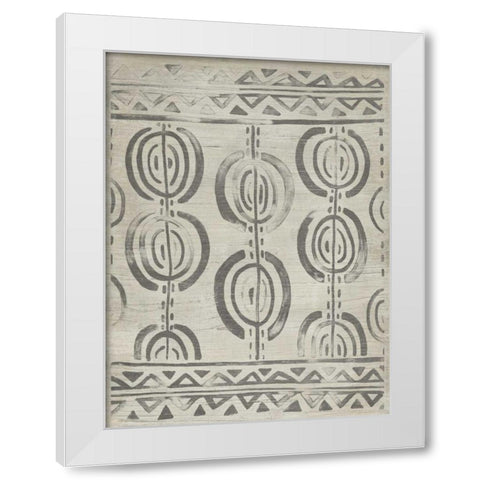 Mudcloth Patterns VIII White Modern Wood Framed Art Print by Vess, June Erica