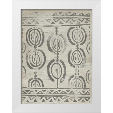 Mudcloth Patterns VIII White Modern Wood Framed Art Print by Vess, June Erica
