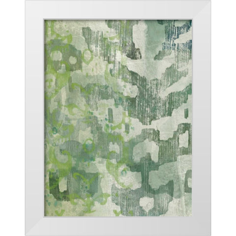 Celadon Ikat I White Modern Wood Framed Art Print by Zarris, Chariklia
