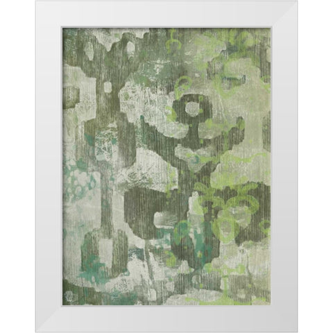 Celadon Ikat II White Modern Wood Framed Art Print by Zarris, Chariklia