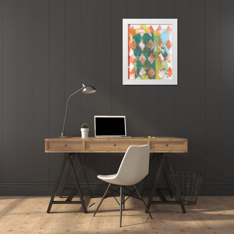 Harlequin Abstract III White Modern Wood Framed Art Print by McCavitt, Naomi