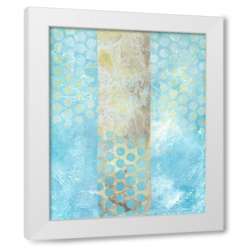 Dots on Blue I White Modern Wood Framed Art Print by McCavitt, Naomi