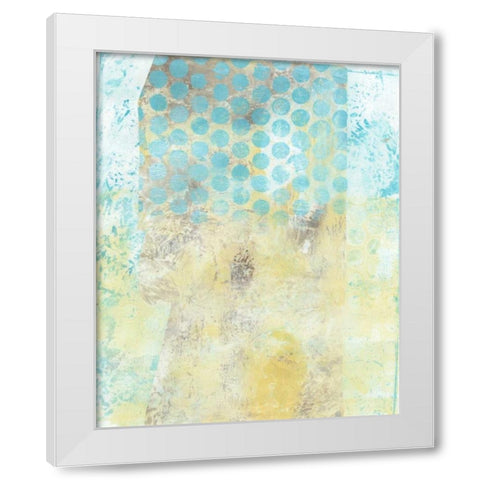 Dots on Blue II White Modern Wood Framed Art Print by McCavitt, Naomi