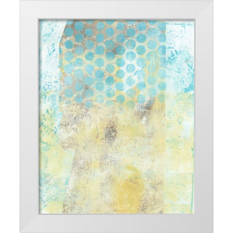 Dots on Blue II White Modern Wood Framed Art Print by McCavitt, Naomi