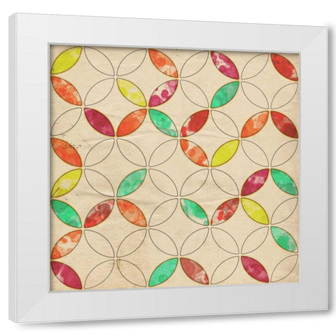 Geometric Color Shape I White Modern Wood Framed Art Print by Orlov, Irena
