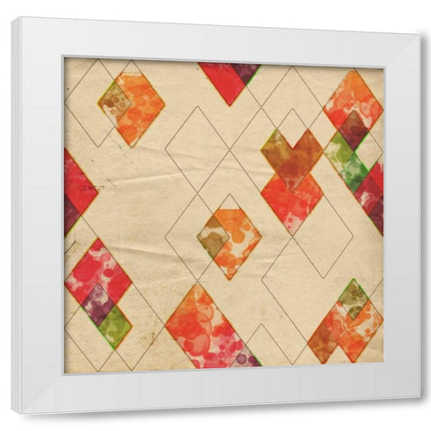 Geometric Color Shape II White Modern Wood Framed Art Print by Orlov, Irena