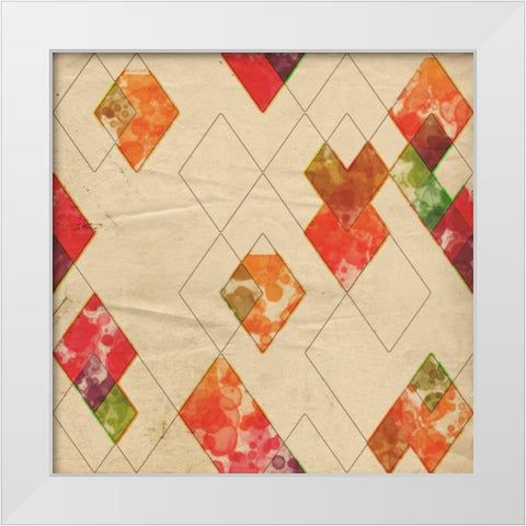 Geometric Color Shape II White Modern Wood Framed Art Print by Orlov, Irena