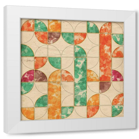 Geometric Color Shape III White Modern Wood Framed Art Print by Orlov, Irena