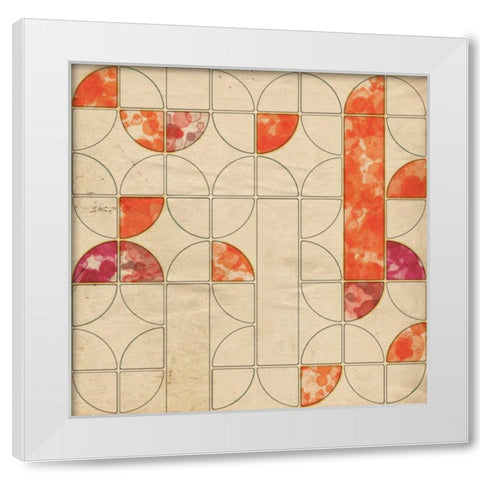Geometric Color Shape V White Modern Wood Framed Art Print by Orlov, Irena