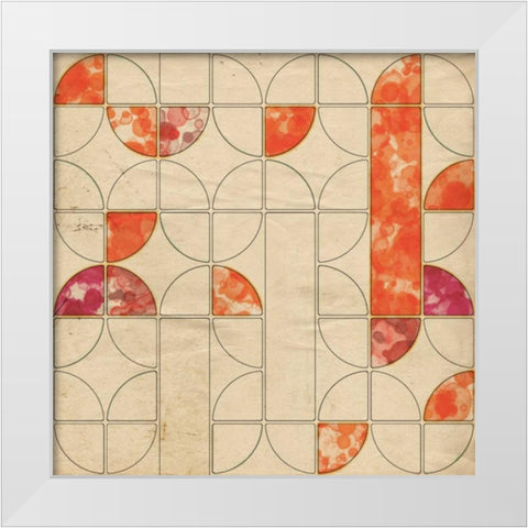 Geometric Color Shape V White Modern Wood Framed Art Print by Orlov, Irena
