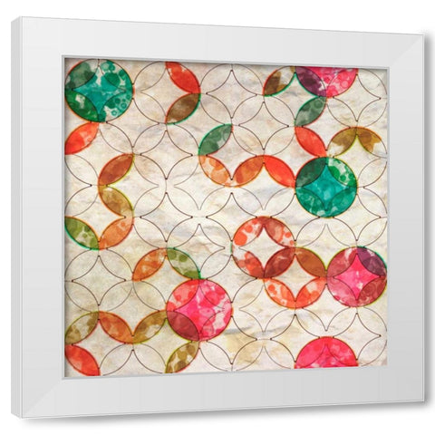 Geometric Color Shape VI White Modern Wood Framed Art Print by Orlov, Irena