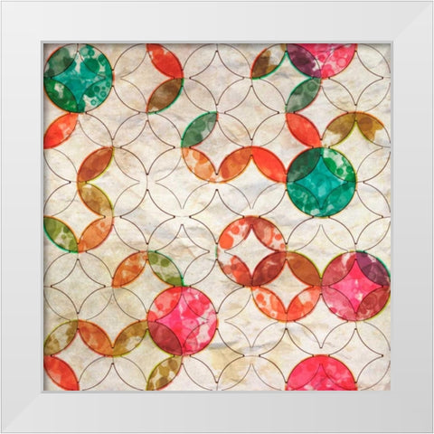 Geometric Color Shape VI White Modern Wood Framed Art Print by Orlov, Irena