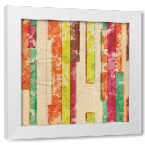 Geometric Color Shape VII White Modern Wood Framed Art Print by Orlov, Irena