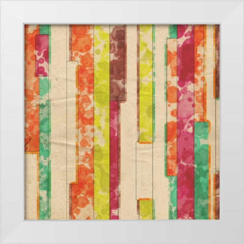 Geometric Color Shape VII White Modern Wood Framed Art Print by Orlov, Irena
