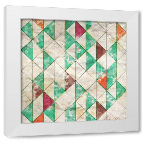 Geometric Color Shape VIII White Modern Wood Framed Art Print by Orlov, Irena