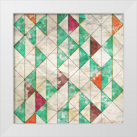 Geometric Color Shape VIII White Modern Wood Framed Art Print by Orlov, Irena