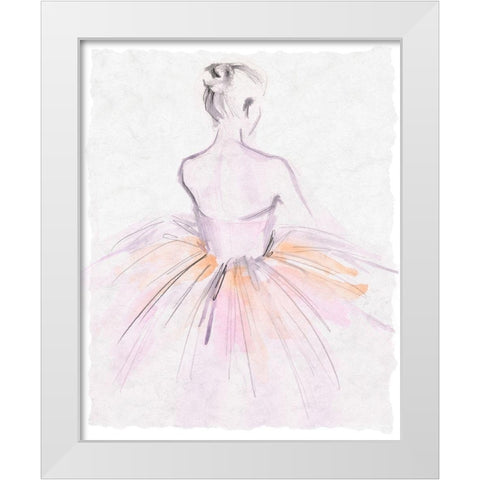 Watercolor Ballerina II White Modern Wood Framed Art Print by Parker, Jennifer Paxton