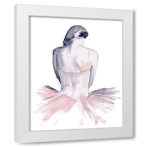Pale Pink Tulle I White Modern Wood Framed Art Print by Parker, Jennifer Paxton