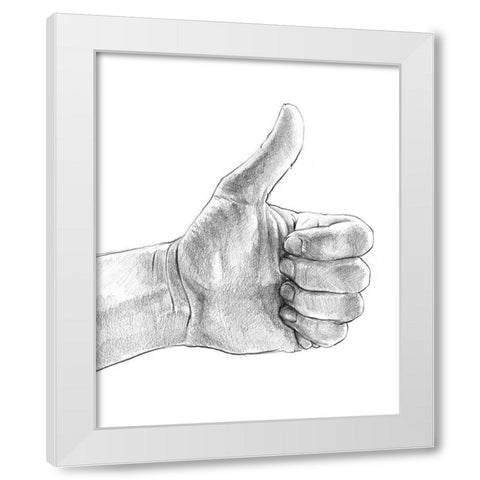 Hand Signs I White Modern Wood Framed Art Print by Parker, Jennifer Paxton