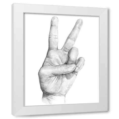 Hand Signs II White Modern Wood Framed Art Print by Parker, Jennifer Paxton