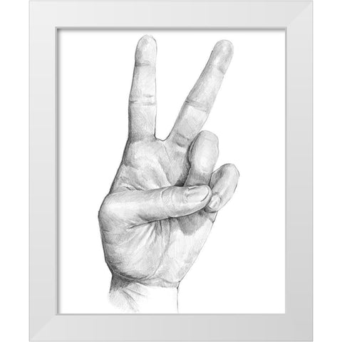 Hand Signs II White Modern Wood Framed Art Print by Parker, Jennifer Paxton