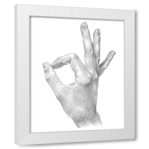 Hand Signs III White Modern Wood Framed Art Print by Parker, Jennifer Paxton