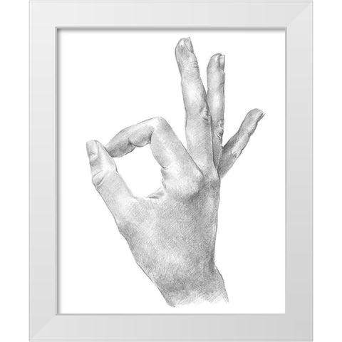 Hand Signs III White Modern Wood Framed Art Print by Parker, Jennifer Paxton