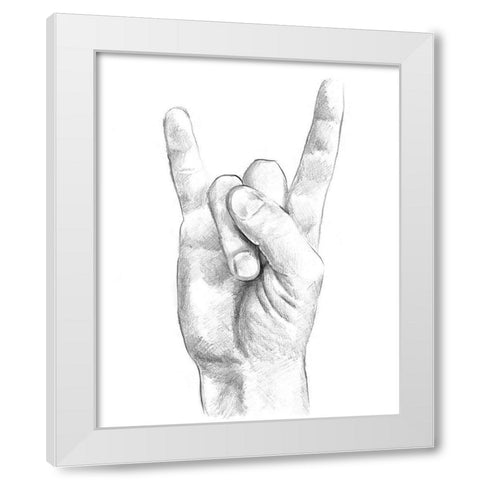 Hand Signs IV White Modern Wood Framed Art Print by Parker, Jennifer Paxton