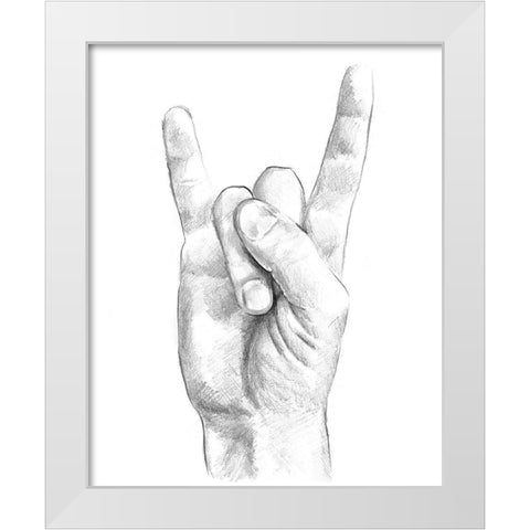 Hand Signs IV White Modern Wood Framed Art Print by Parker, Jennifer Paxton