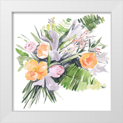 Ferns and Tulips I White Modern Wood Framed Art Print by Parker, Jennifer Paxton