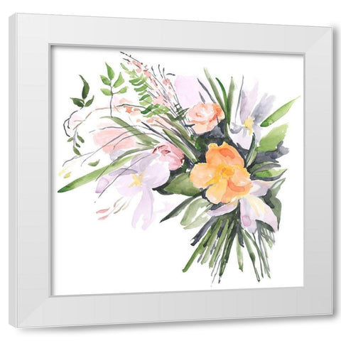 Ferns and Tulips II White Modern Wood Framed Art Print by Parker, Jennifer Paxton