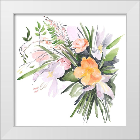 Ferns and Tulips II White Modern Wood Framed Art Print by Parker, Jennifer Paxton