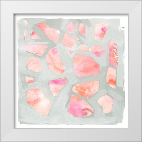 Pink Salt Shards I White Modern Wood Framed Art Print by Parker, Jennifer Paxton