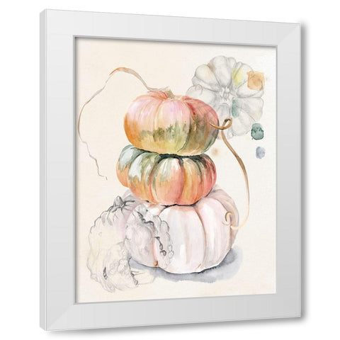 Harvest Pumpkins I White Modern Wood Framed Art Print by Parker, Jennifer Paxton