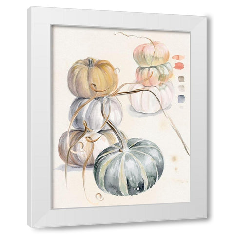 Harvest Pumpkins II White Modern Wood Framed Art Print by Parker, Jennifer Paxton