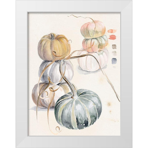 Harvest Pumpkins II White Modern Wood Framed Art Print by Parker, Jennifer Paxton