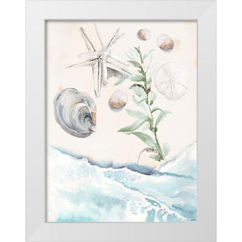 Washing Ashore II White Modern Wood Framed Art Print by Parker, Jennifer Paxton