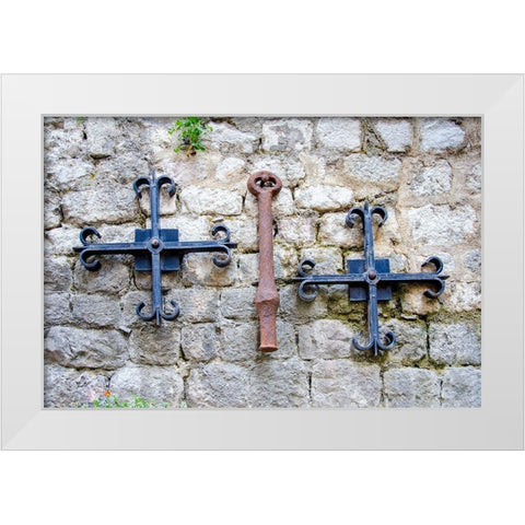 Iron Detail II - Kotor, Montenegro White Modern Wood Framed Art Print by DeNardo, Laura