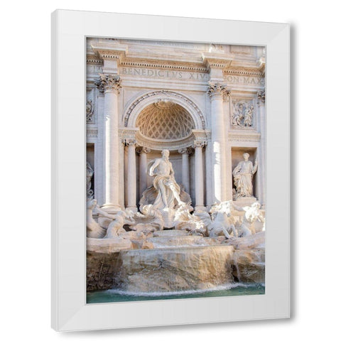 Trevi Fountain in Afternoon Light I White Modern Wood Framed Art Print by DeNardo, Laura