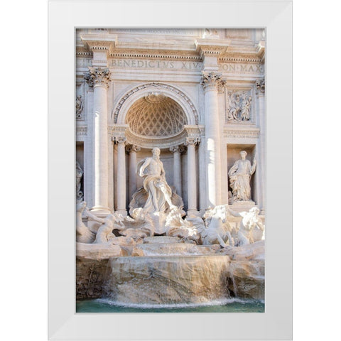 Trevi Fountain in Afternoon Light I White Modern Wood Framed Art Print by DeNardo, Laura