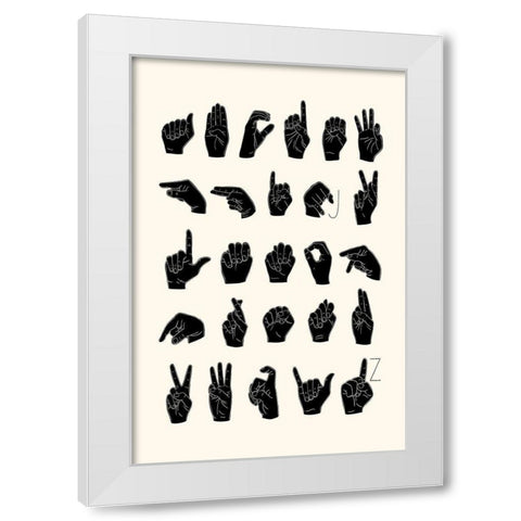 Sign Language I White Modern Wood Framed Art Print by Scarvey, Emma