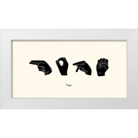 Sign Language II White Modern Wood Framed Art Print by Scarvey, Emma