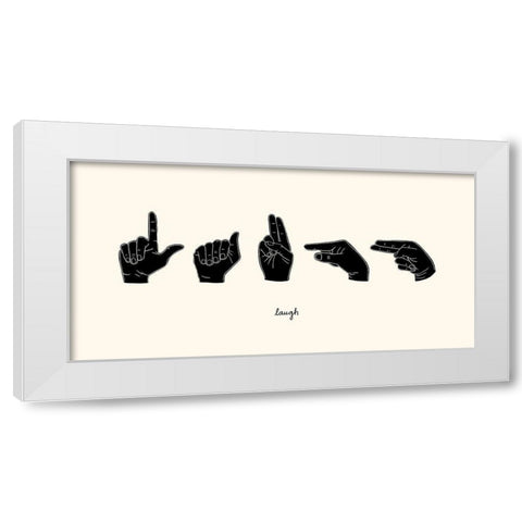 Sign Language III White Modern Wood Framed Art Print by Scarvey, Emma
